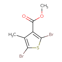 Chemical structure of methyl 2,5-dibromo-4-methylthiophene-3-carboxylate - CSSB14965983933