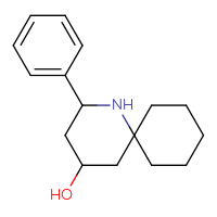 Chemical structure of 2-phenyl-1-azaspiro[5.5]undecan-4-ol - CSSS00159432963