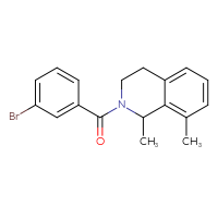 Chemical structure of 2-(3-bromobenzoyl)-1,8-dimethyl-1,2,3,4-tetrahydroisoquinoline - CSSB15275309769