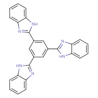 Chemical structure of 2-[3,5-bis(1H-1,3-benzodiazol-2-yl)phenyl]-1H-1,3-benzodiazole - CSSB06256037353
