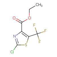 Chemical structure of ethyl 2-chloro-5-(trifluoromethyl)-1,3-thiazole-4-carboxylate - CSSB00025710456
