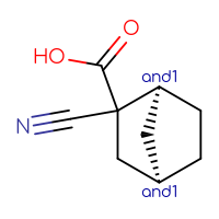 Chemical structure of rac-(1R,4S)-2-cyanobicyclo[2.2.1]heptane-2-carboxylic acid - CSSB20620690253