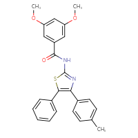 Chemical structure of 3,5-dimethoxy-N-[4-(4-methylphenyl)-5-phenyl-1,3-thiazol-2-yl]benzamide - CSSB03437184931
