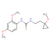 Chemical structure of 1-(2,4-dimethoxyphenyl)-3-[2-(1-methoxycyclopropyl)ethyl]thiourea - CSSB21432451383