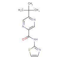 Chemical structure of 5-tert-butyl-N-(1,3-thiazol-2-yl)pyrazine-2-carboxamide - CSSB06475257361