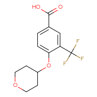 Chemical structure of 4-(oxan-4-yloxy)-3-(trifluoromethyl)benzoic acid - CSSB00103156962