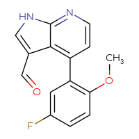 Chemical structure of 4-(5-fluoro-2-methoxyphenyl)-1H-pyrrolo[2,3-b]pyridine-3-carbaldehyde - CSSB06588615348