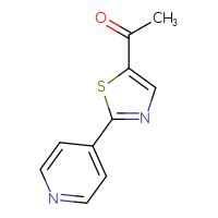 Chemical structure of 1-[2-(pyridin-4-yl)-1,3-thiazol-5-yl]ethan-1-one - CSSB00011720700