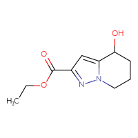 Chemical structure of ethyl 4-hydroxy-4H,5H,6H,7H-pyrazolo[1,5-a]pyridine-2-carboxylate - CSSB06655905593