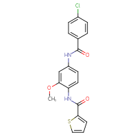 Chemical structure of N-[4-(4-chlorobenzamido)-2-methoxyphenyl]thiophene-2-carboxamide - CSSB00121620992