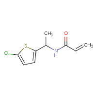 Chemical structure of N-[1-(5-chlorothiophen-2-yl)ethyl]prop-2-enamide - CSSB00011335655