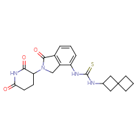 Chemical structure of 1-[2-(2,6-dioxopiperidin-3-yl)-1-oxo-2,3-dihydro-1H-isoindol-4-yl]-3-{spiro[3.3]heptan-2-yl}thiourea - CSSB21432546895