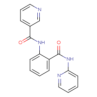 Chemical structure of N-{2-[(pyridin-2-yl)carbamoyl]phenyl}pyridine-3-carboxamide - CSSB00121604001