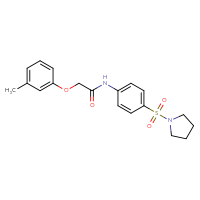Chemical structure of 2-(3-methylphenoxy)-N-[4-(pyrrolidine-1-sulfonyl)phenyl]acetamide - CSSB00027815308
