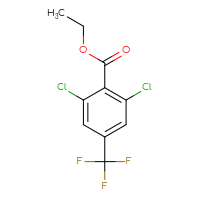 Chemical structure of ethyl 2,6-dichloro-4-(trifluoromethyl)benzoate - CSSB00103387529
