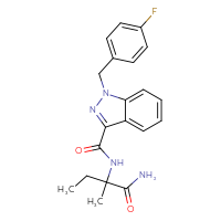 Chemical structure of 2-({1-[(4-fluorophenyl)methyl]-1H-indazol-3-yl}formamido)-2-methylbutanamide - CSSB00159239476