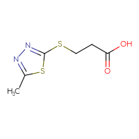 Chemical structure of 3-[(5-methyl-1,3,4-thiadiazol-2-yl)sulfanyl]propanoic acid - CSSB00000208783