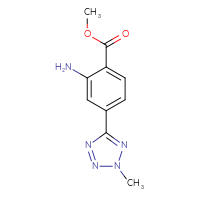 Chemical structure of methyl 2-amino-4-(2-methyl-2H-1,2,3,4-tetrazol-5-yl)benzoate - CSSB00102559195