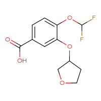 Chemical structure of 4-(difluoromethoxy)-3-(oxolan-3-yloxy)benzoic acid - CSSB00121573613