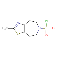 Chemical structure of 2-methyl-4H,5H,6H,7H,8H-[1,3]thiazolo[4,5-d]azepine-6-sulfonyl chloride - CSSB06377068043