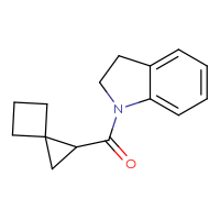 Chemical structure of 1-{spiro[2.3]hexane-1-carbonyl}-2,3-dihydro-1H-indole - CSSB00047769304