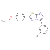Chemical structure of 6-(4-ethoxyphenyl)-3-(3-methylphenyl)-[1,2,4]triazolo[3,4-b][1,3,4]thiadiazole - CSSB00121637166
