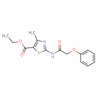 Chemical structure of ethyl 4-methyl-2-(2-phenoxyacetamido)-1,3-thiazole-5-carboxylate - CSSB00026378996