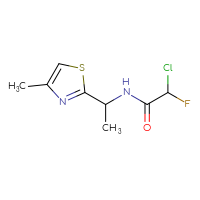Chemical structure of 2-chloro-2-fluoro-N-[1-(4-methyl-1,3-thiazol-2-yl)ethyl]acetamide - CSSB09891177170