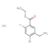 Chemical structure of ethyl 5-(aminomethyl)-4-bromo-2-fluorobenzoate hydrochloride - CSSB20963519475