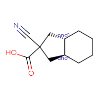 Chemical structure of rac-(3aR,7aR)-2-cyano-octahydro-1H-indene-2-carboxylic acid - CSSB20620689889