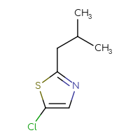 Chemical structure of 5-chloro-2-(2-methylpropyl)-1,3-thiazole - CSSB00040210140