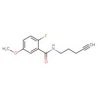 Chemical structure of 2-fluoro-5-methoxy-N-(pent-4-yn-1-yl)benzamide - CSSB03567615713