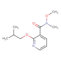Chemical structure of N-methoxy-N-methyl-2-(2-methylpropoxy)pyridine-3-carboxamide - CSSB01996347055