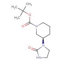 Chemical structure of tert-butyl (3R)-3-(2-oxoimidazolidin-1-yl)piperidine-1-carboxylate - CSSB00150720280