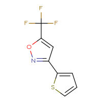Chemical structure of 3-(thiophen-2-yl)-5-(trifluoromethyl)-1,2-oxazole - CSSB00000043150