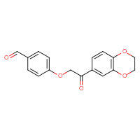 Chemical structure of 4-[2-(2,3-dihydro-1,4-benzodioxin-6-yl)-2-oxoethoxy]benzaldehyde - CSSB21349268763