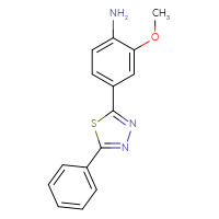 Chemical structure of 2-methoxy-4-(5-phenyl-1,3,4-thiadiazol-2-yl)aniline - CSSB02265742443