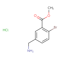 Chemical structure of methyl 5-(aminomethyl)-2-bromobenzoate hydrochloride - CSSB21103083444