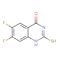 Chemical structure of 6,7-difluoro-2-sulfanyl-1,4-dihydroquinazolin-4-one - CSSB00013698334
