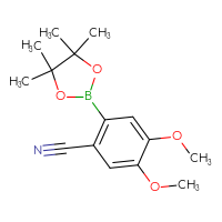 Chemical structure of 4,5-dimethoxy-2-(4,4,5,5-tetramethyl-1,3,2-dioxaborolan-2-yl)benzonitrile - CSSB02135309326