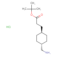 Chemical structure of tert-butyl 3-[(1r,4r)-4-(aminomethyl)cyclohexyl]propanoate hydrochloride - CSSB21189738180