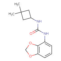 Chemical structure of 1-(2H-1,3-benzodioxol-4-yl)-3-(3,3-dimethylcyclobutyl)urea - CSSB00098238773