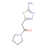 Chemical structure of 2-(5-amino-1,3,4-thiadiazol-2-yl)-1-(pyrrolidin-1-yl)ethan-1-one - CSSB00010138695