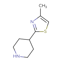 Chemical structure of 4-(4-methyl-1,3-thiazol-2-yl)piperidine - CSSB00000748940