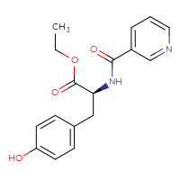 Chemical structure of ethyl (2S)-3-(4-hydroxyphenyl)-2-[(pyridin-3-yl)formamido]propanoate - CSSB21253046293
