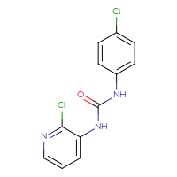 Chemical structure of 3-(4-chlorophenyl)-1-(2-chloropyridin-3-yl)urea - CSSB00020610279