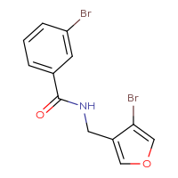 Chemical structure of 3-bromo-N-[(4-bromofuran-3-yl)methyl]benzamide - CSSB06439581468