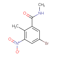 Chemical structure of 5-bromo-N,2-dimethyl-3-nitrobenzamide - CSSB02268883824