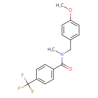 Chemical structure of N-[(4-methoxyphenyl)methyl]-N-methyl-4-(trifluoromethyl)benzamide - CSSB00193844078