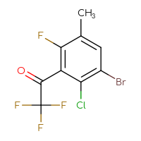 Chemical structure of 1-(3-bromo-2-chloro-6-fluoro-5-methylphenyl)-2,2,2-trifluoroethan-1-one - CSSB06835378126